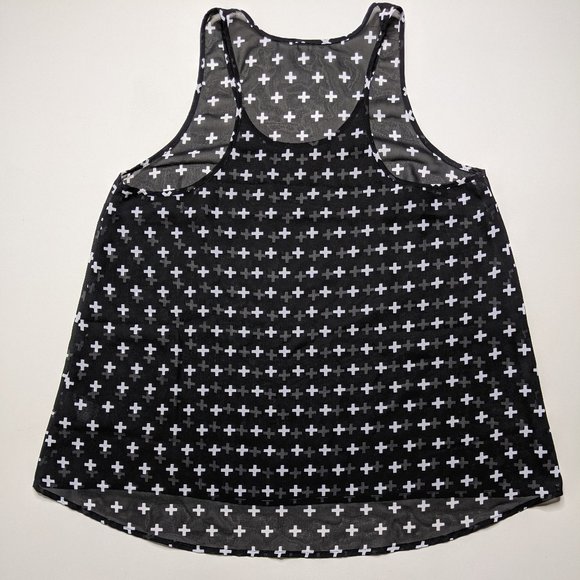 Sheer X Cross Print Oversized Tank H&M - Picture 1 of 5